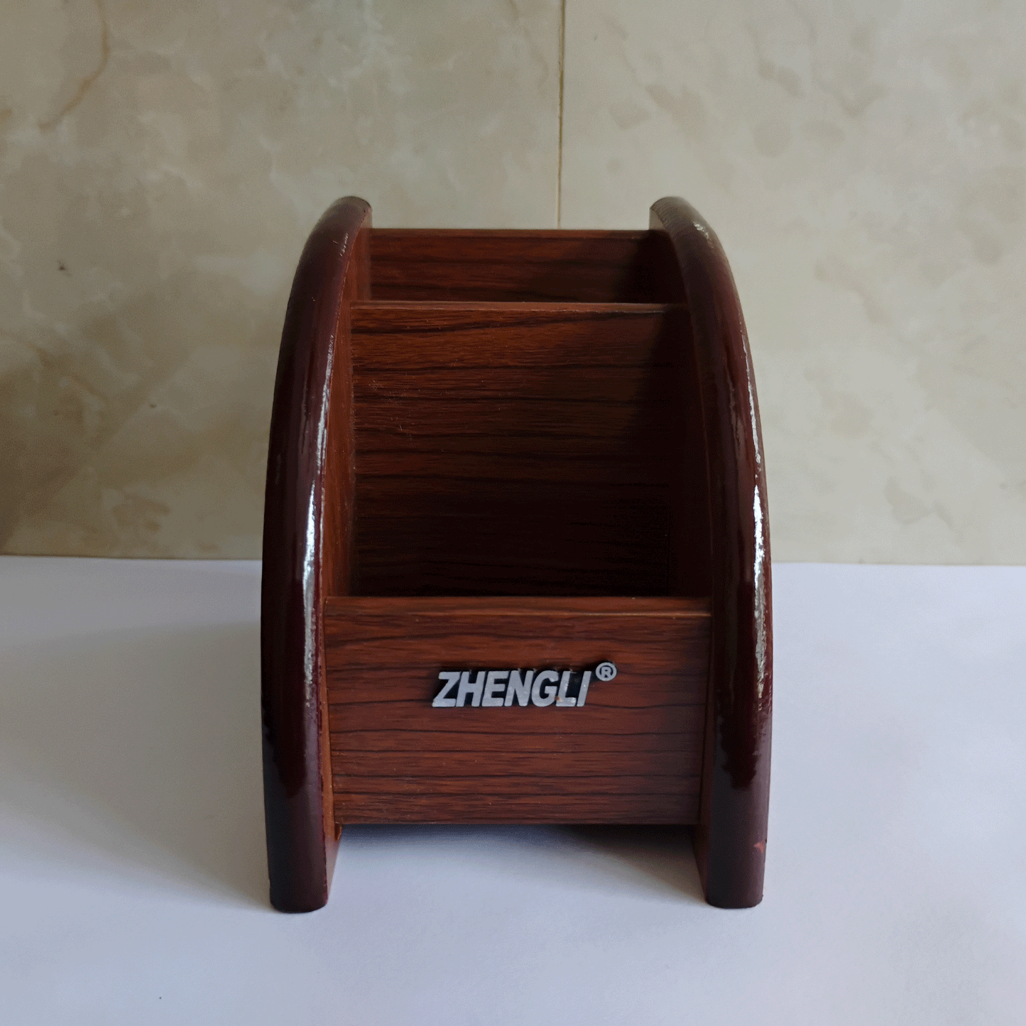 Wooden Polish Imported High quality pen stand - Brown