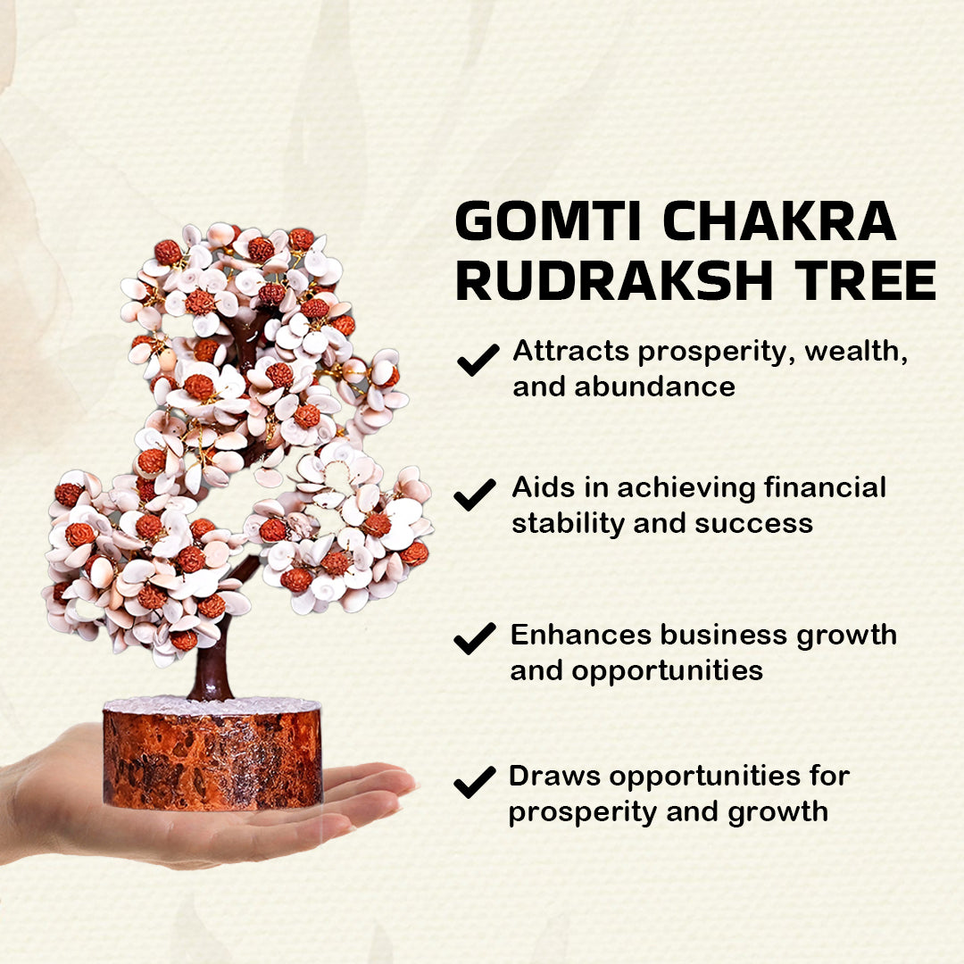 Wealth, Abundance & Prosperity: Natural Gomti Chakra Crystal Tree | Home, Office, and Table Decor