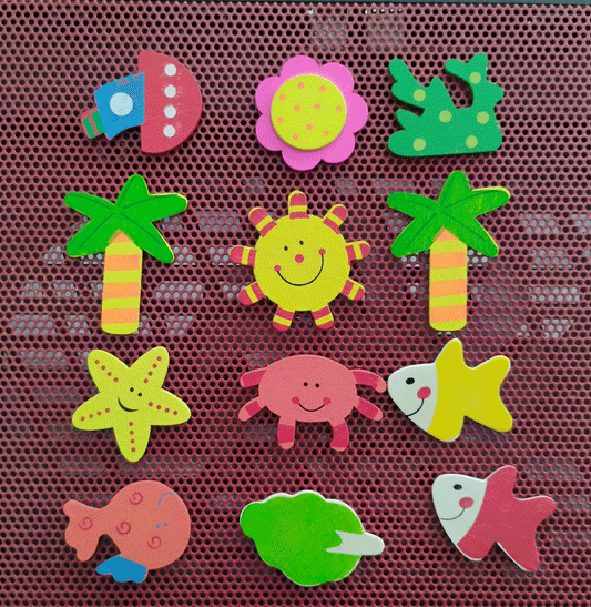 Fridge Magnet Cute Multicolour - Pack of 12