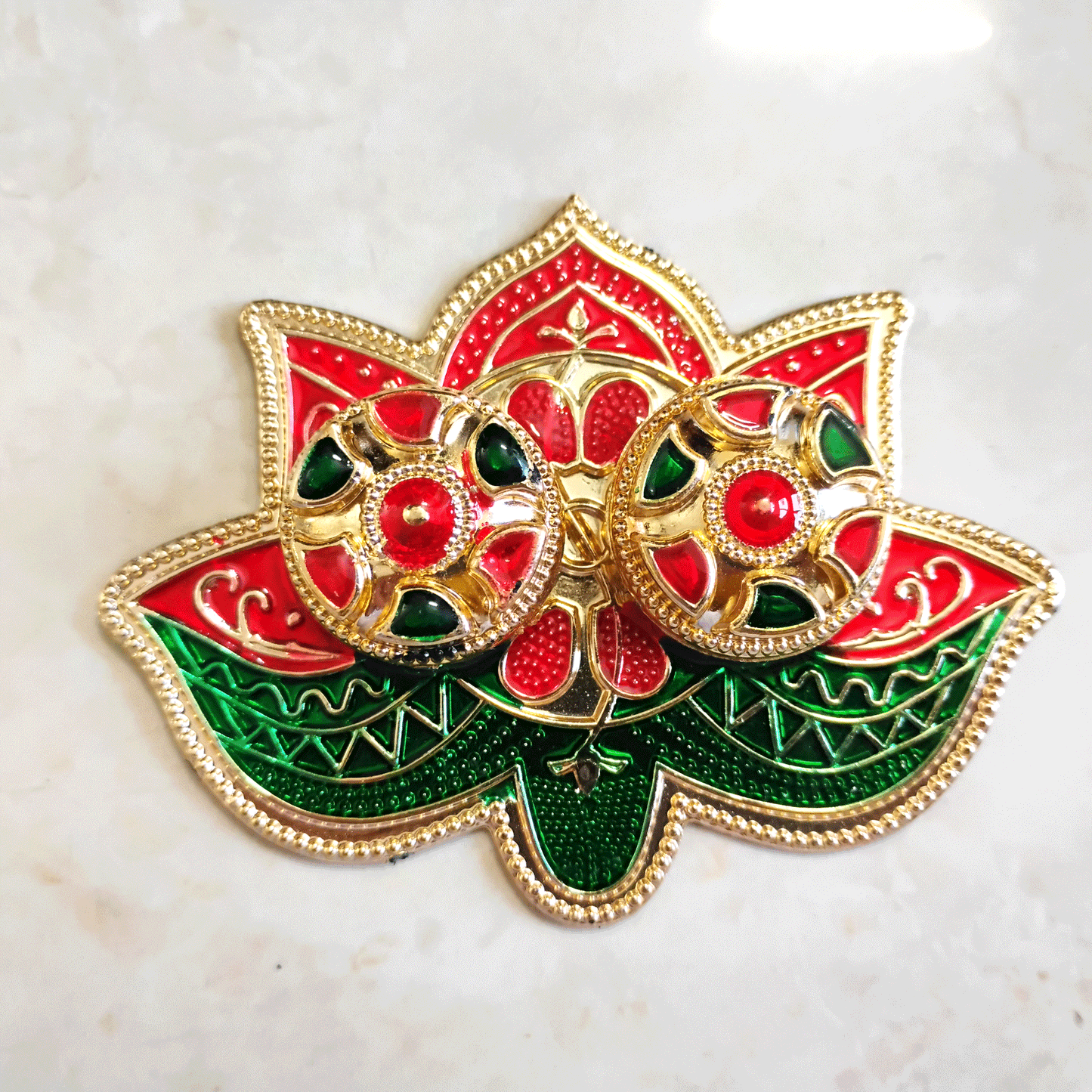 Hand Designed Plastic Tilak / Teeka Tray Jaipuri - Multicolour