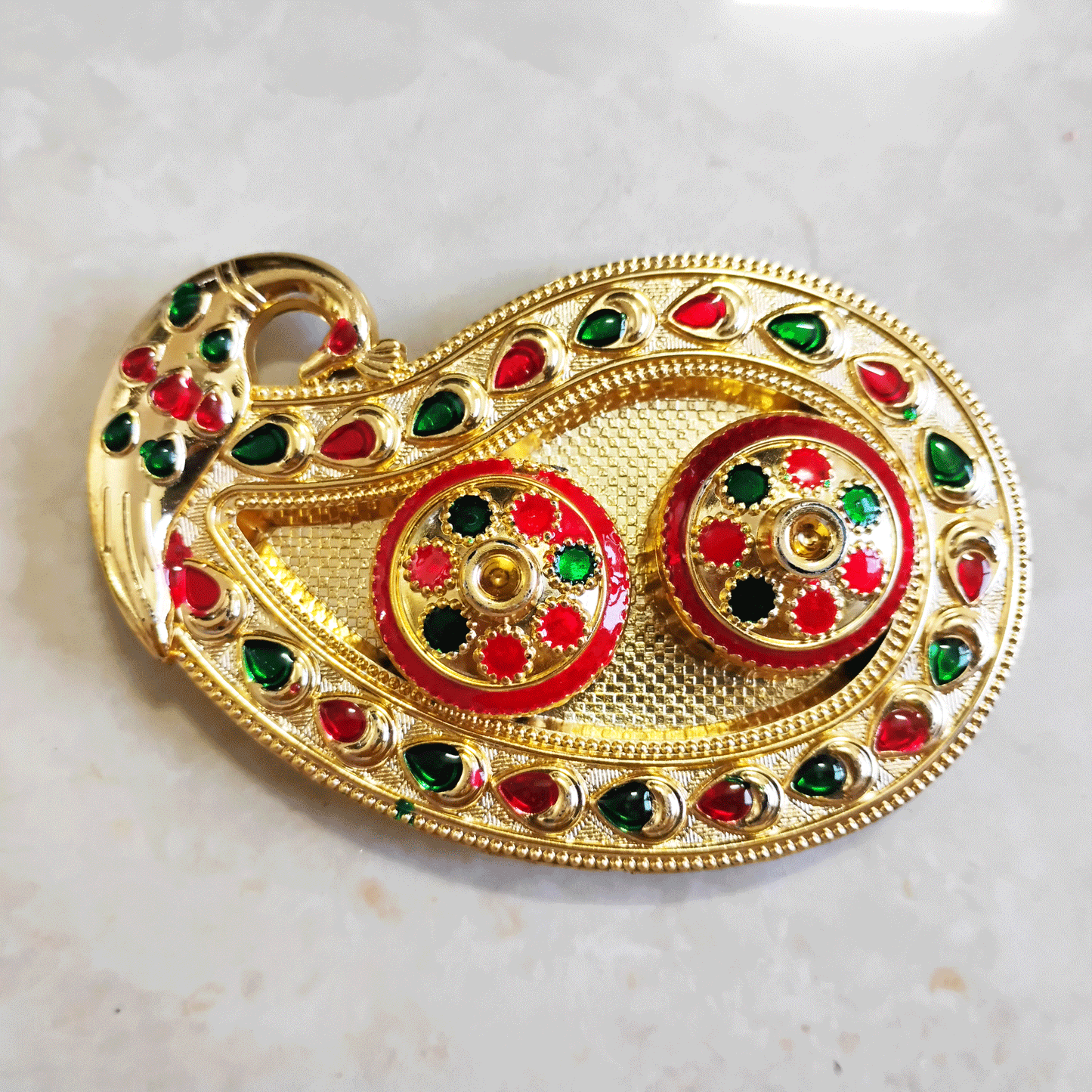 Hand Designed Plastic Tilak / Teeka Tray Jaipuri - Multicolour