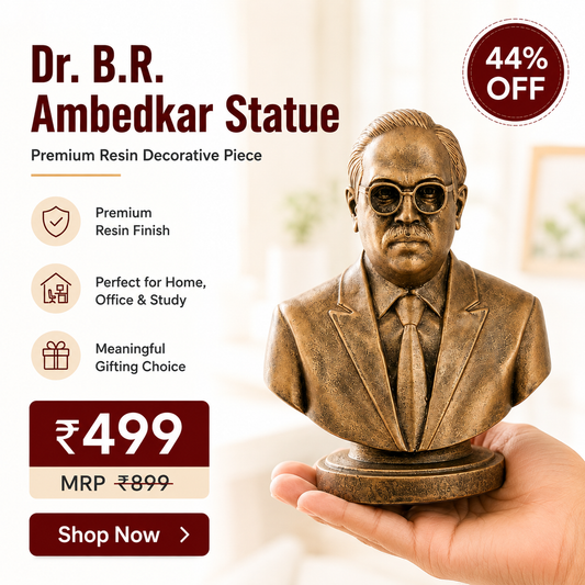 Dr BR Ambedkar Statue | High-Quality Resin Decorative Piece for Home Decor and Gifting |12x9 cm