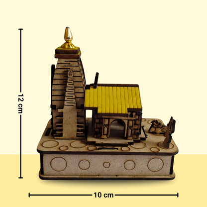 Handcrafted Wooden Kedarnath Temple Showpiece | Spiritual Decor and Thoughtful Gift