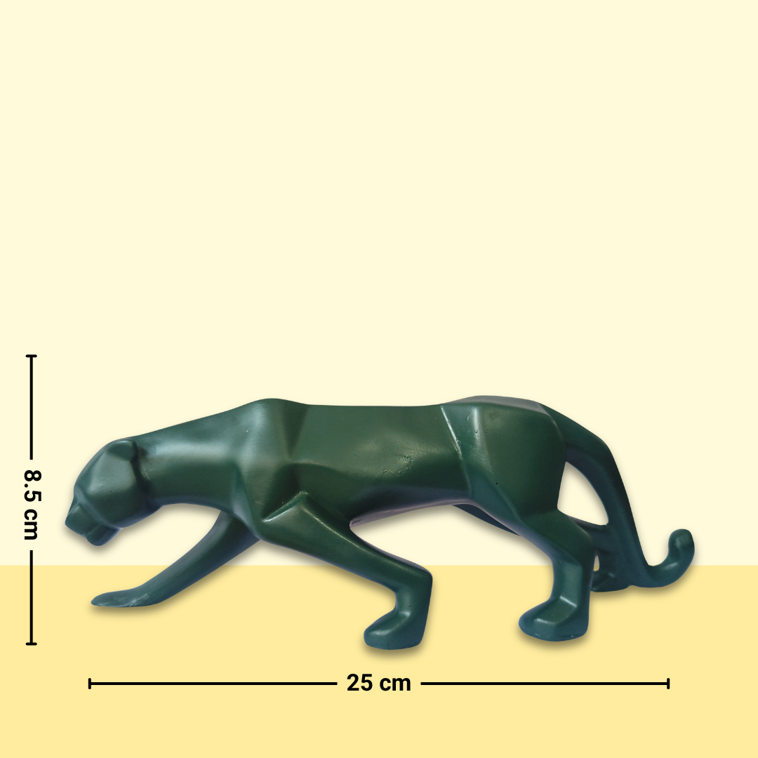 Geometric Emerald Panther Figurine – Symbol of Power, Elegance, and Style – Perfect for Modern Decor