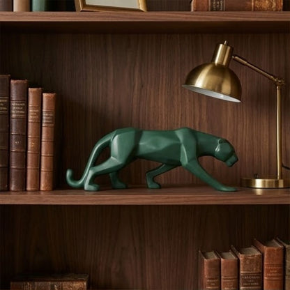 Geometric Emerald Panther Figurine – Symbol of Power, Elegance, and Style – Perfect for Modern Decor
