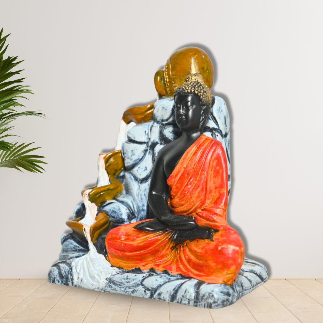 Meditating Buddha Statue with Waterfall for Home Decor and Meditation Spaces | Peaceful Buddha Showpiece