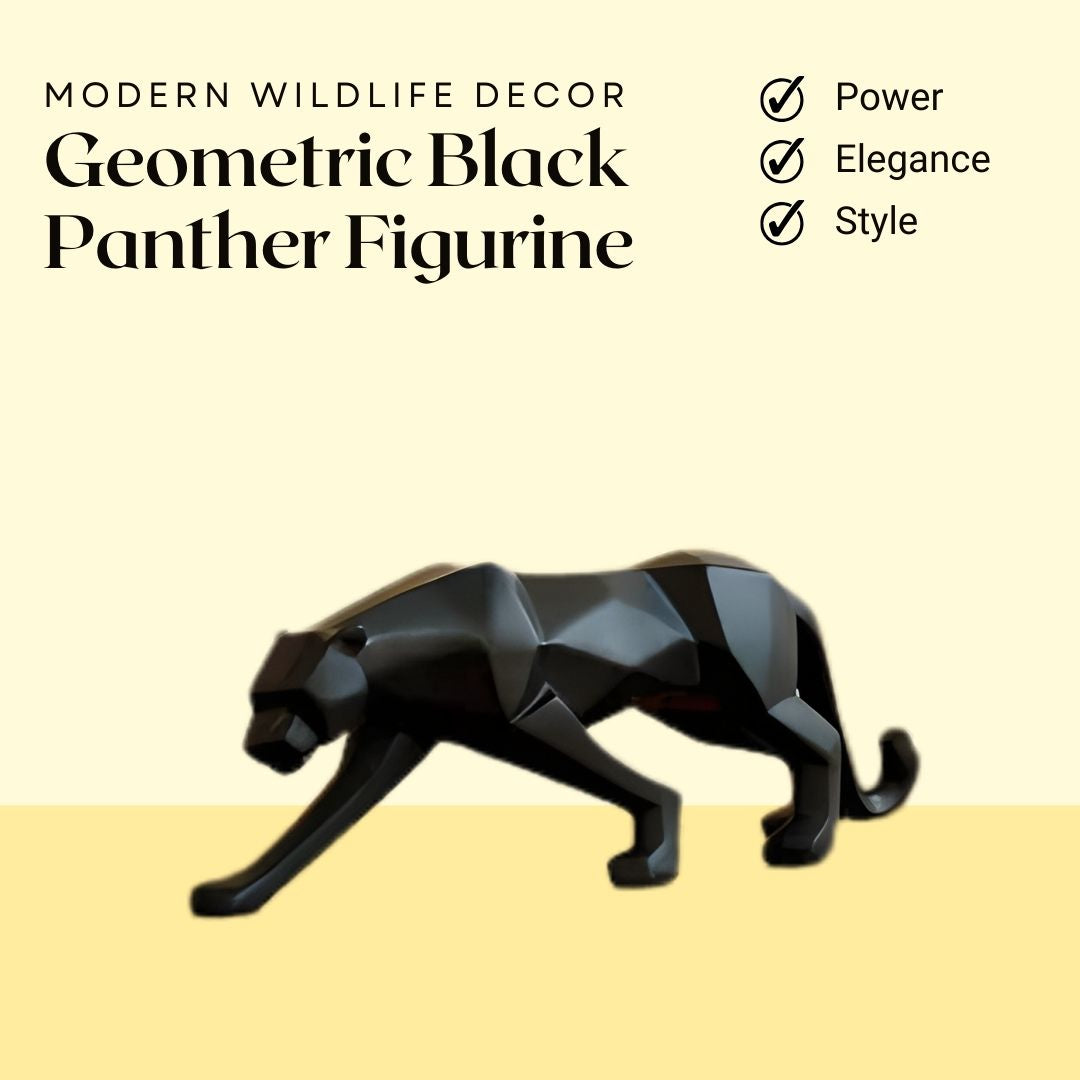 Geometric Black Panther Figurine – Symbol of Power, Elegance, and Style – Perfect for Modern Decor
