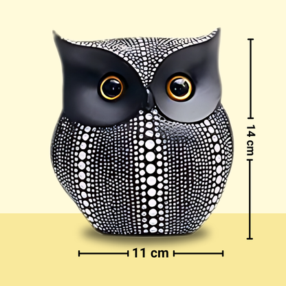 Modern Classy Lucky Owl Statues for Home Decor – Pack of 2 (Black & White)