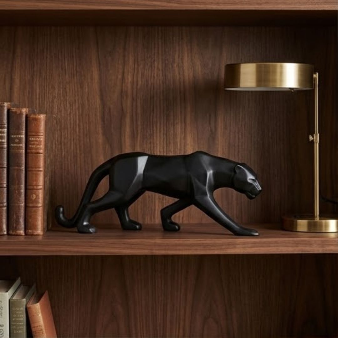 Geometric Black Panther Figurine – Symbol of Power, Elegance, and Style – Perfect for Modern Decor