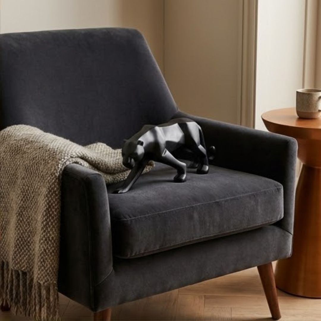 Geometric Black Panther Figurine – Symbol of Power, Elegance, and Style – Perfect for Modern Decor