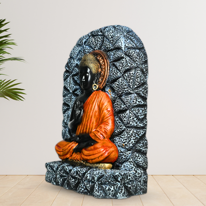 Black Buddha Wall Art with Halo – Spiritual Home Decor for Meditation Spaces