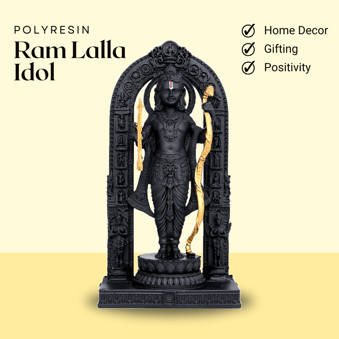 Handcrafted Ram Lalla Idol - Premium Hard Resin Murti for Spiritual Home Decor, Meditation, and Meaningful Gifting