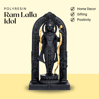 Handcrafted Ram Lalla Idol - Premium Hard Resin Murti for Spiritual Home Decor, Meditation, and Meaningful Gifting