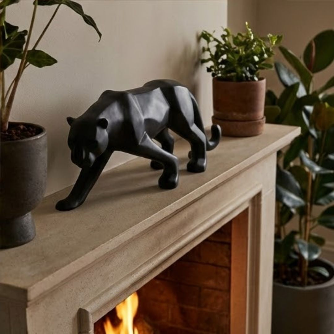 Geometric Black Panther Figurine – Symbol of Power, Elegance, and Style – Perfect for Modern Decor