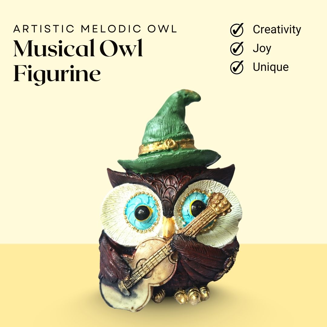 Musical Owl Figurine – Symbol of Creativity, Joy, and Unique Charm – Perfect for Home Decor