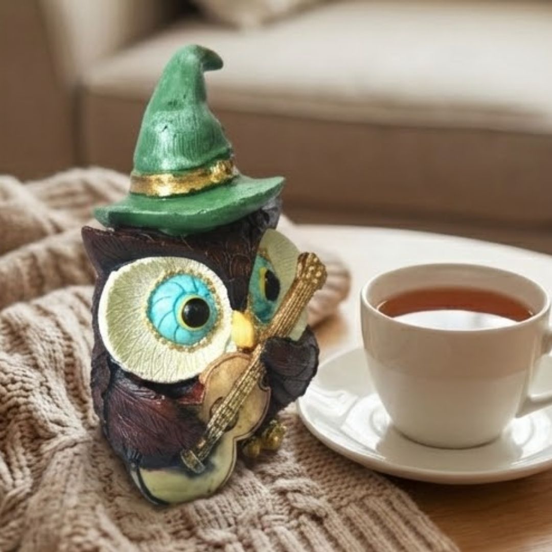 Musical Owl Figurine – Symbol of Creativity, Joy, and Unique Charm – Perfect for Home Decor