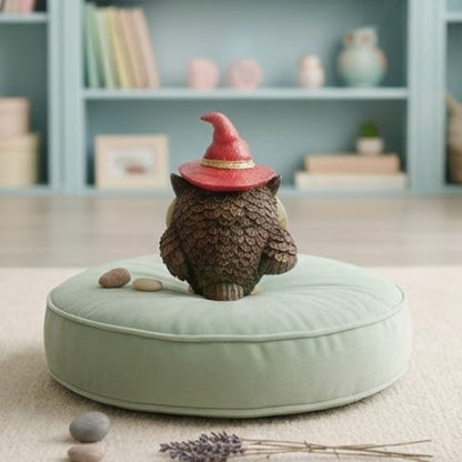 Crimson Wizard Owl Figurine – Symbol of Charm, Joy, and Unique Style – Perfect for Home Decor