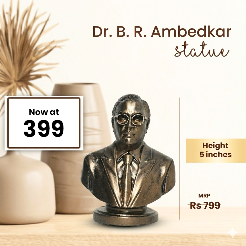 Dr BR Ambedkar Statue | High-Quality Resin Decorative Piece for Home Decor and Gifting |12x9 cm