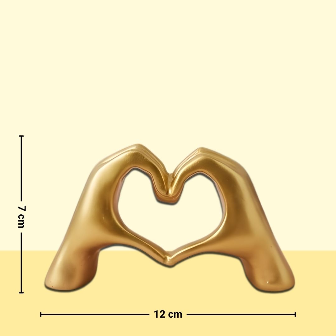 Golden Heart Hands Figurine – Symbol of Compassion, Connection, and Harmony – Perfect for Home Decor