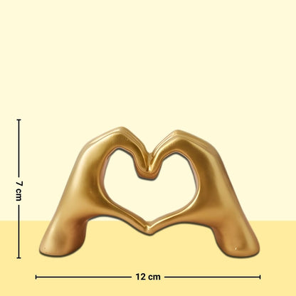 Golden Heart Hands Figurine – Symbol of Compassion, Connection, and Harmony – Perfect for Home Decor