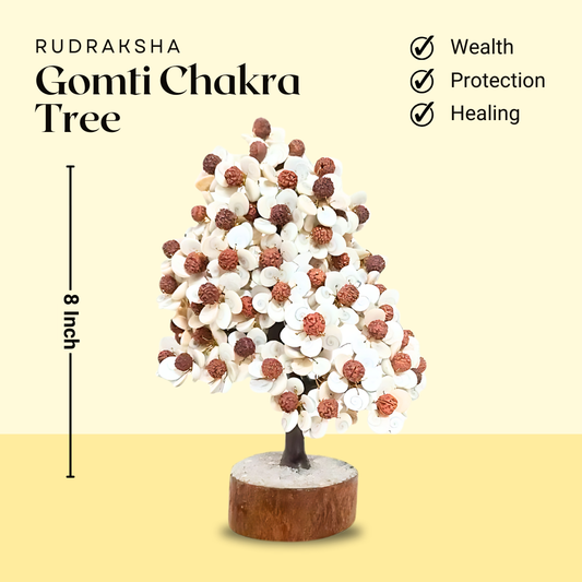 Wealth, Abundance & Prosperity: Natural Gomti Chakra Crystal Tree | Home, Office, and Table Decor