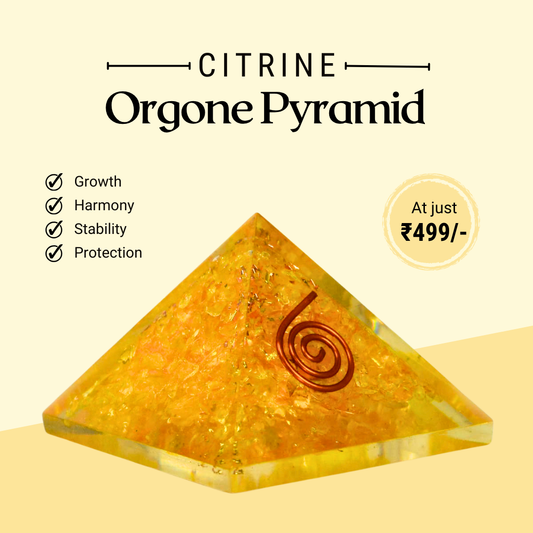 Reiki Healing & Vastu Fengshui: Yellow Citrine Orgone Pyramid for Manifest Goals & Success | Best Gift for Home & Office Décor