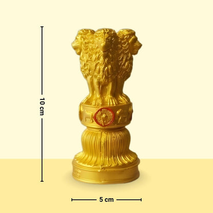 Golden Ashoka Pillar Figurine – Symbol of Power, Courage, and Integrity – Perfect for Home & Office