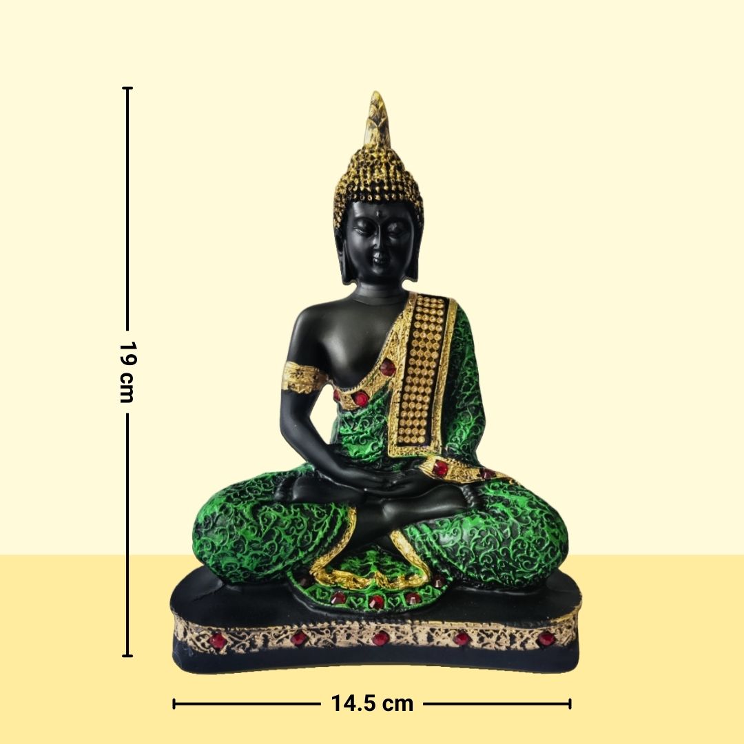 Emerald Meditating Buddha Figurine – Symbol of Peace, Focus, and Calm – Perfect for Home Decor