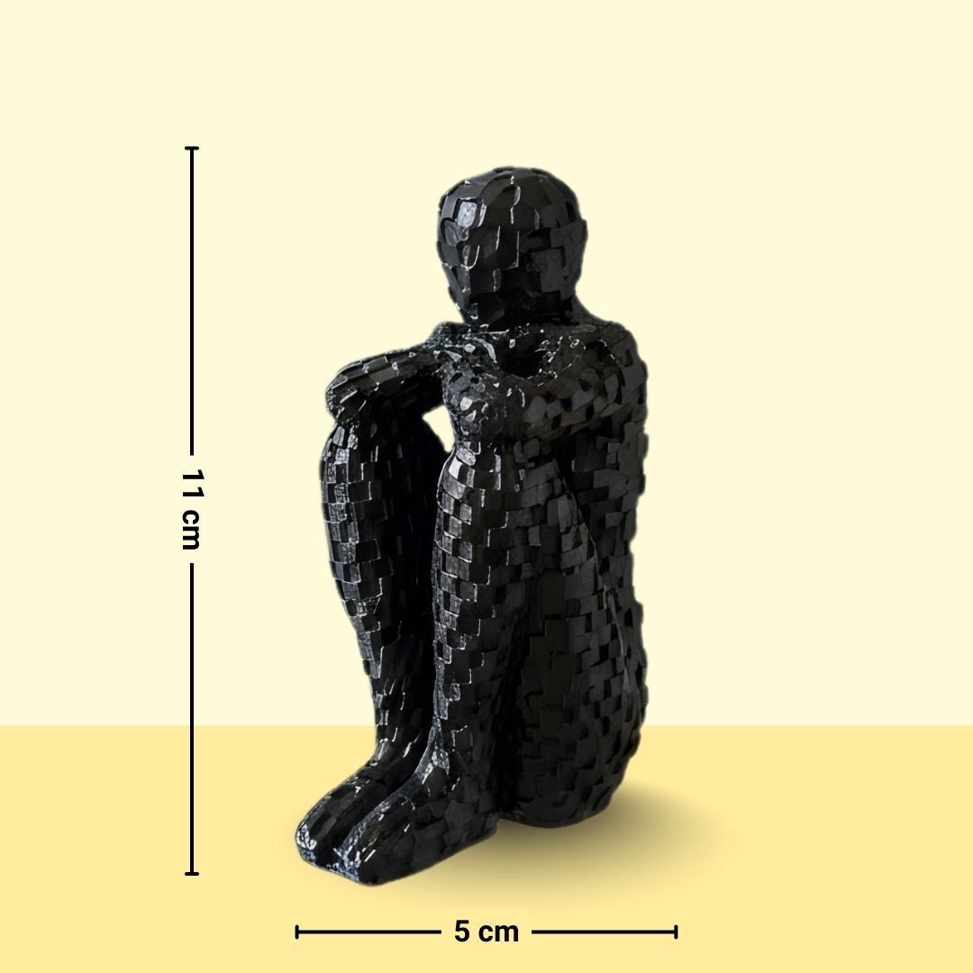 Abstract Pixel Thinker Man Figurine – Symbol of Creativity, Depth, and Innovation – Perfect for Modern Decor