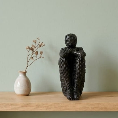 Abstract Pixel Thinker Man Figurine – Symbol of Creativity, Depth, and Innovation – Perfect for Modern Decor