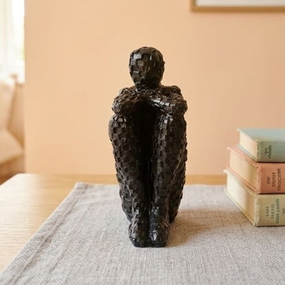 Abstract Pixel Thinker Man Figurine – Symbol of Creativity, Depth, and Innovation – Perfect for Modern Decor