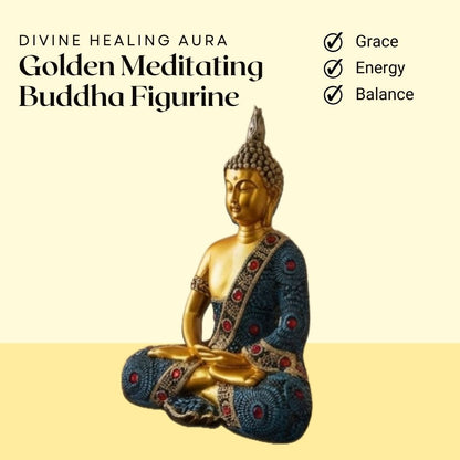 Golden Meditating Buddha Figurine – Symbol of Grace, Energy, and Balance – Perfect for Home Decor