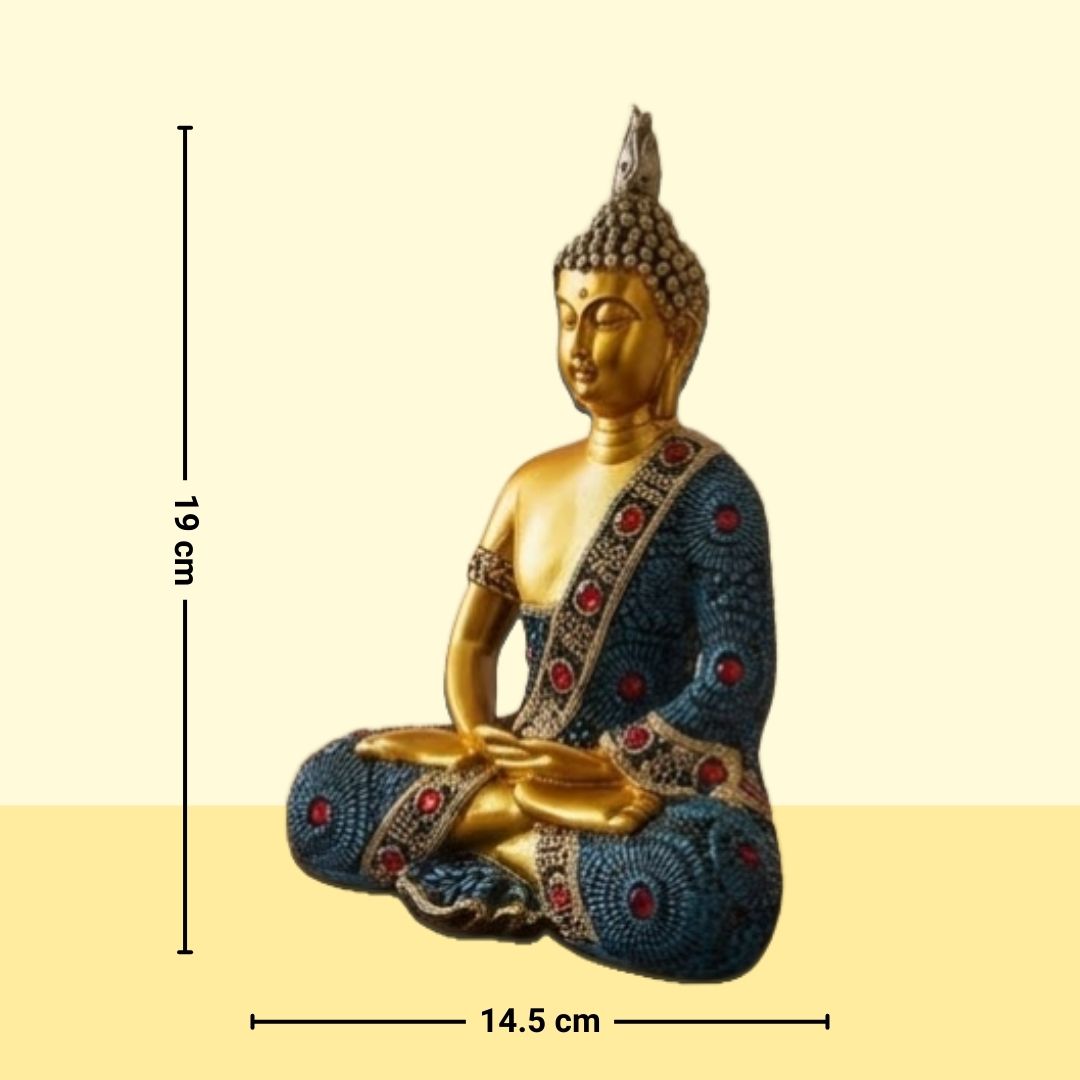 Golden Meditating Buddha Figurine – Symbol of Grace, Energy, and Balance – Perfect for Home Decor