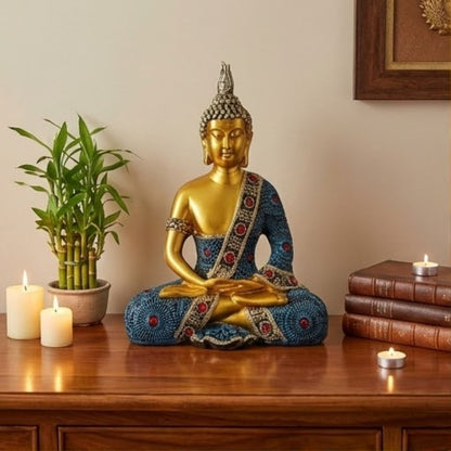 Golden Meditating Buddha Figurine – Symbol of Grace, Energy, and Balance – Perfect for Home Decor