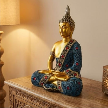 Golden Meditating Buddha Figurine – Symbol of Grace, Energy, and Balance – Perfect for Home Decor