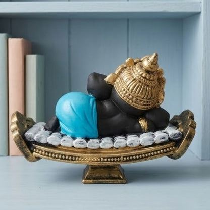 Reclining Baby Ganesha Figurine – Symbol of Peace, Charm, and Blessings – Perfect for Home Decor
