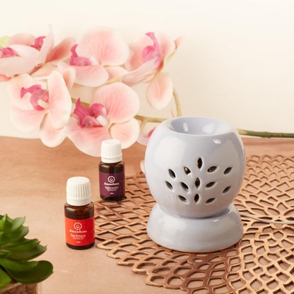 Electric Ceramic Aroma Diffuser for Home | Round-Shaped Aromatherapy Diffuser with Soothing Aroma Benefits for Relaxation and Stress Relief