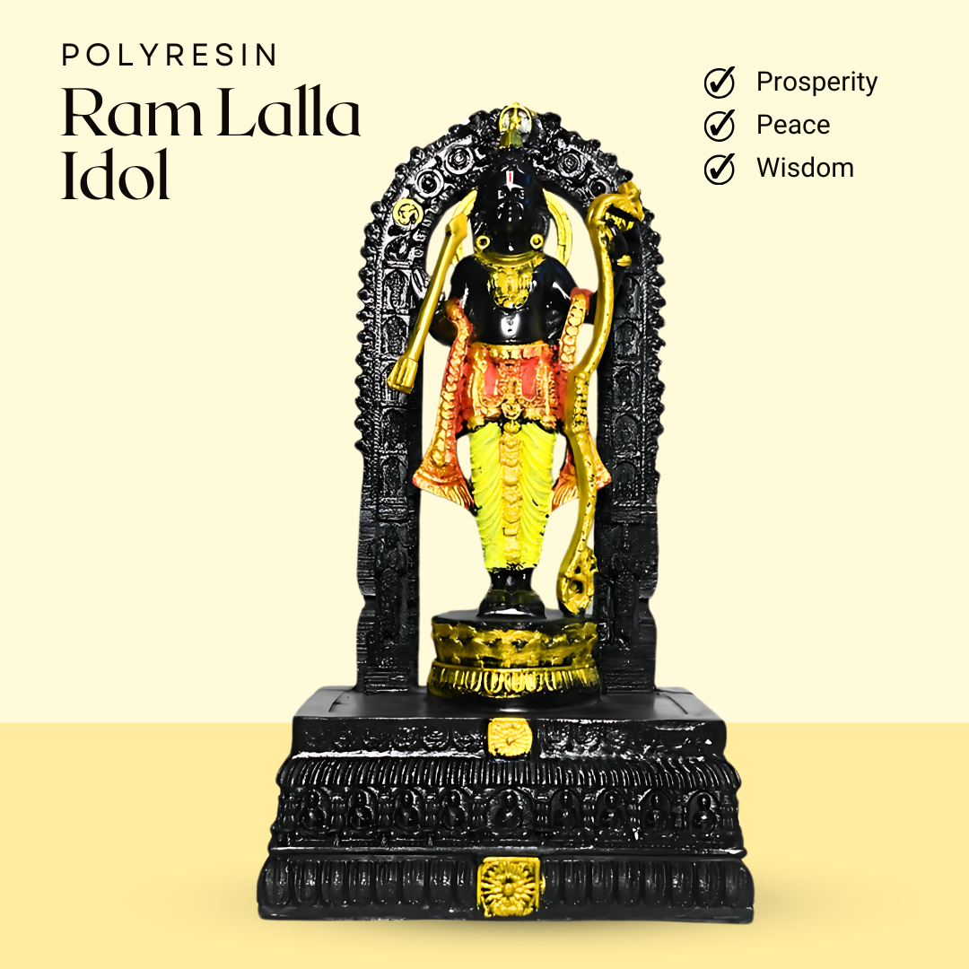 12-Inch Ram Lalla Idol for Home and Worship | Made from Polyresin with Fine Details, Ideal for Gifting