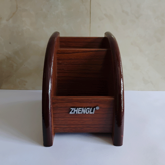 Wooden Polish Imported High quality pen stand - Brown