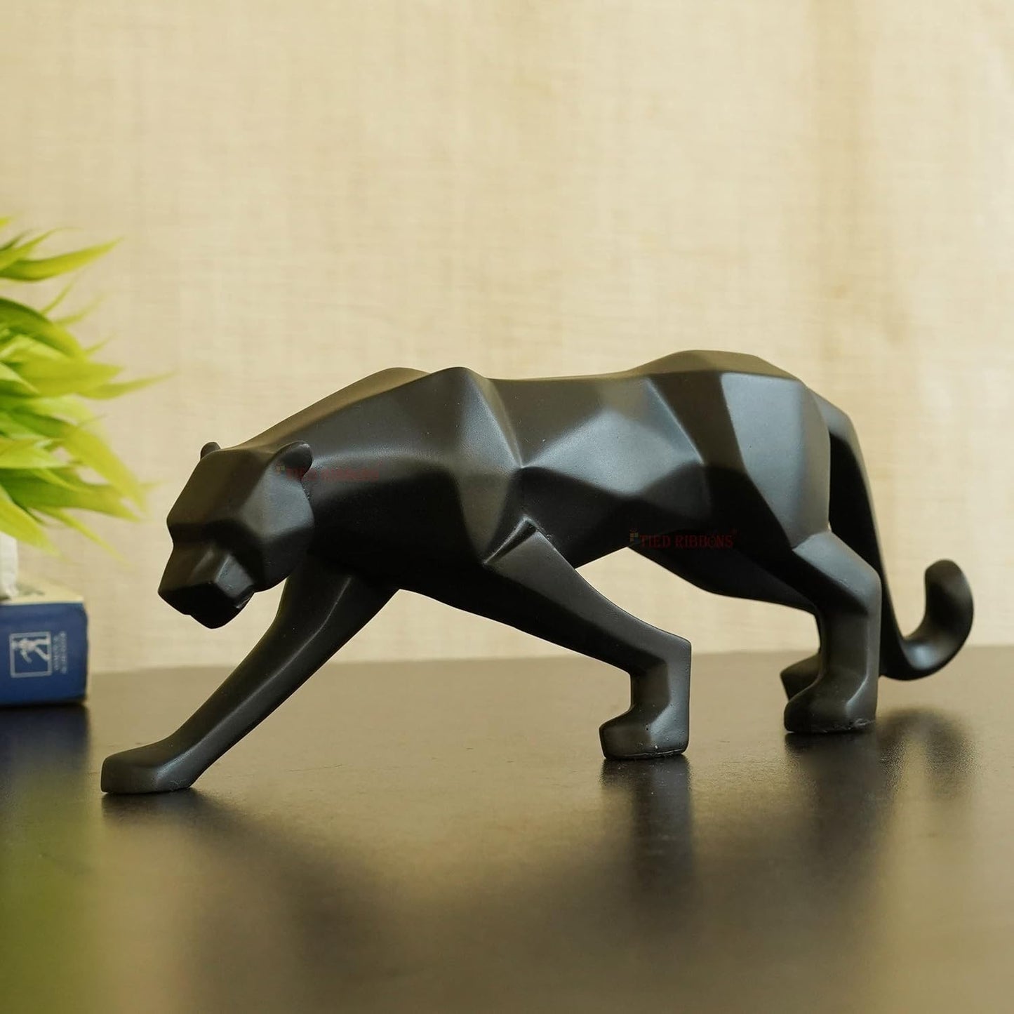 Black Panther Resin Showpiece for Home and Office Decor – Stylish Jaguar/Cheetah Statue (27cm x 5cm x 10cm)