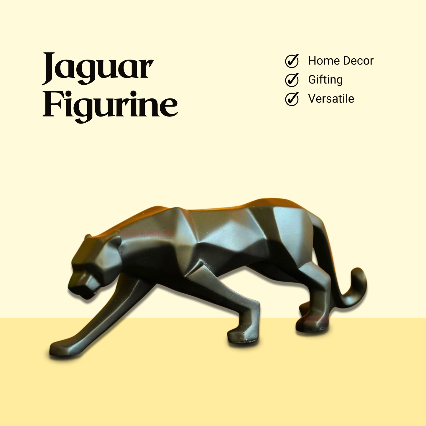 Black Panther Resin Showpiece for Home and Office Decor – Stylish Jaguar/Cheetah Statue (27cm x 5cm x 10cm)