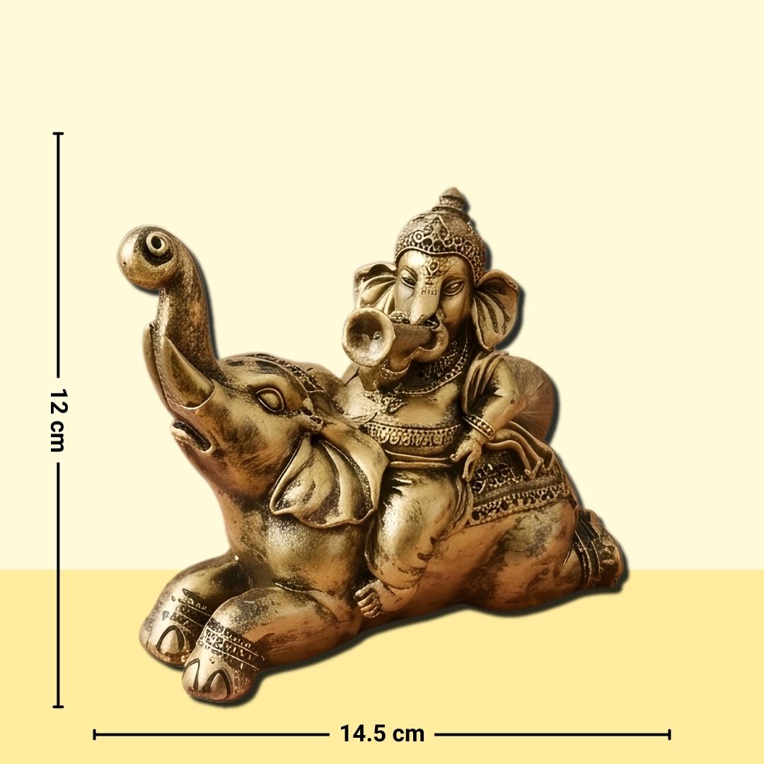 Ganesha Playing Trumpet Figurine – Symbol of Vibrancy, Success, and Energy – Perfect for Home Decor