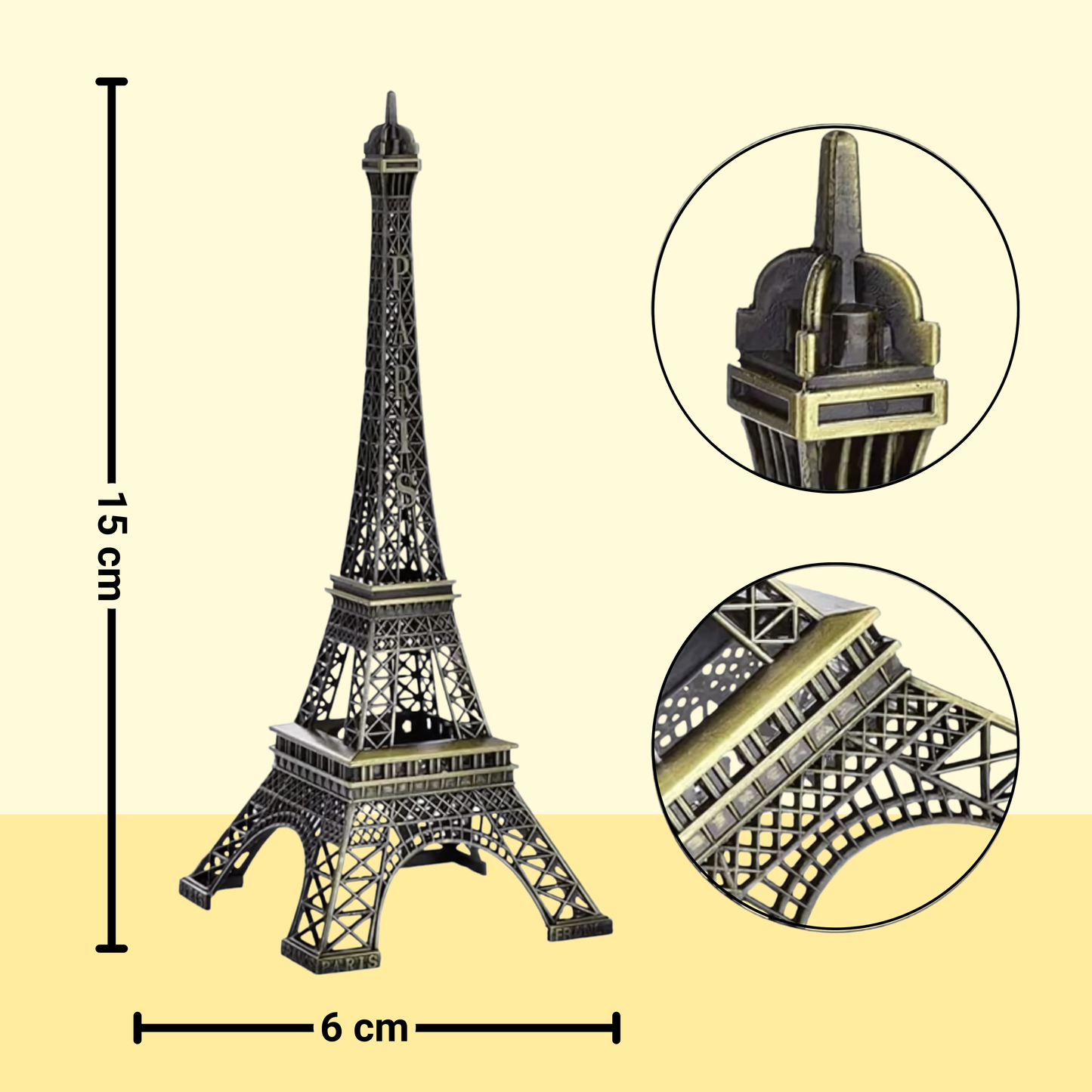 3D Metal Paris Eiffel Tower Statue | Decorative Landmark Showpiece for Home and Office | Perfect Gift