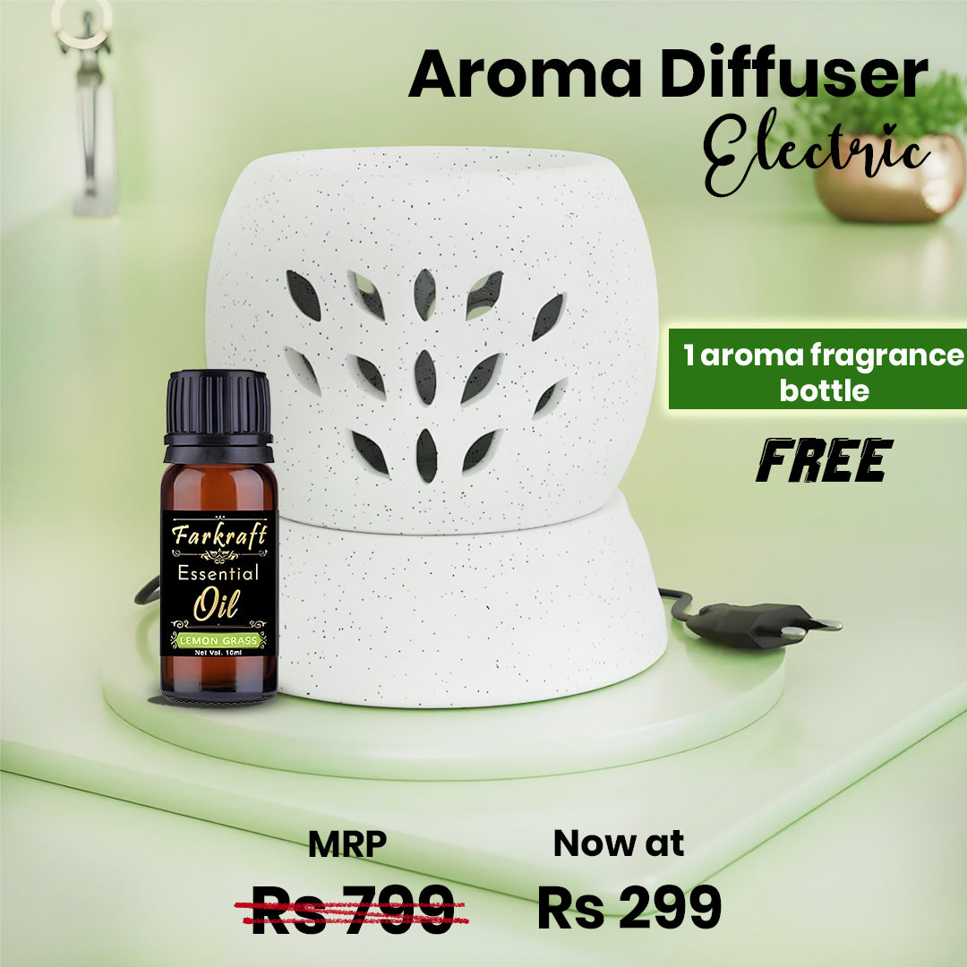 Electric Ceramic Aroma Diffuser for Home | Round-Shaped Aromatherapy Diffuser with Soothing Aroma Benefits for Relaxation and Stress Relief