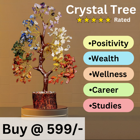 Seven Chakra Gemstone Tree Natural Crystal 150 Beads Feng Shui Wealth Tree 7 Chakra Home Decor Healing- ArtbyArtisan