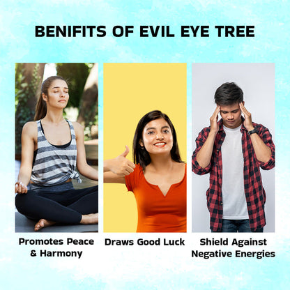 Blue Evil Eye Tree – Protection, Good Luck, and Stability Showpiece for Home, Table, and Office