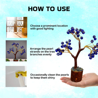 Blue Evil Eye Tree – Protection, Good Luck, and Stability Showpiece for Home, Table, and Office