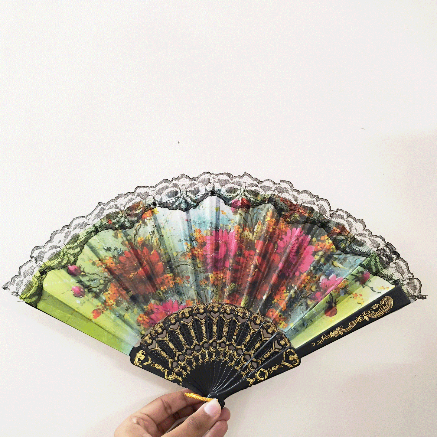 Fancy Senorita Fan for Decor and Gifting Purpose - Black