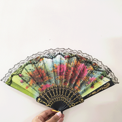 Fancy Senorita Fan for Decor and Gifting Purpose - Black
