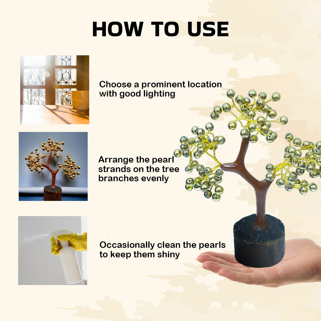 Golden Pyrite Crystal Tree for Success, Abundance, Luck, and Prosperity | Decorative Showpiece